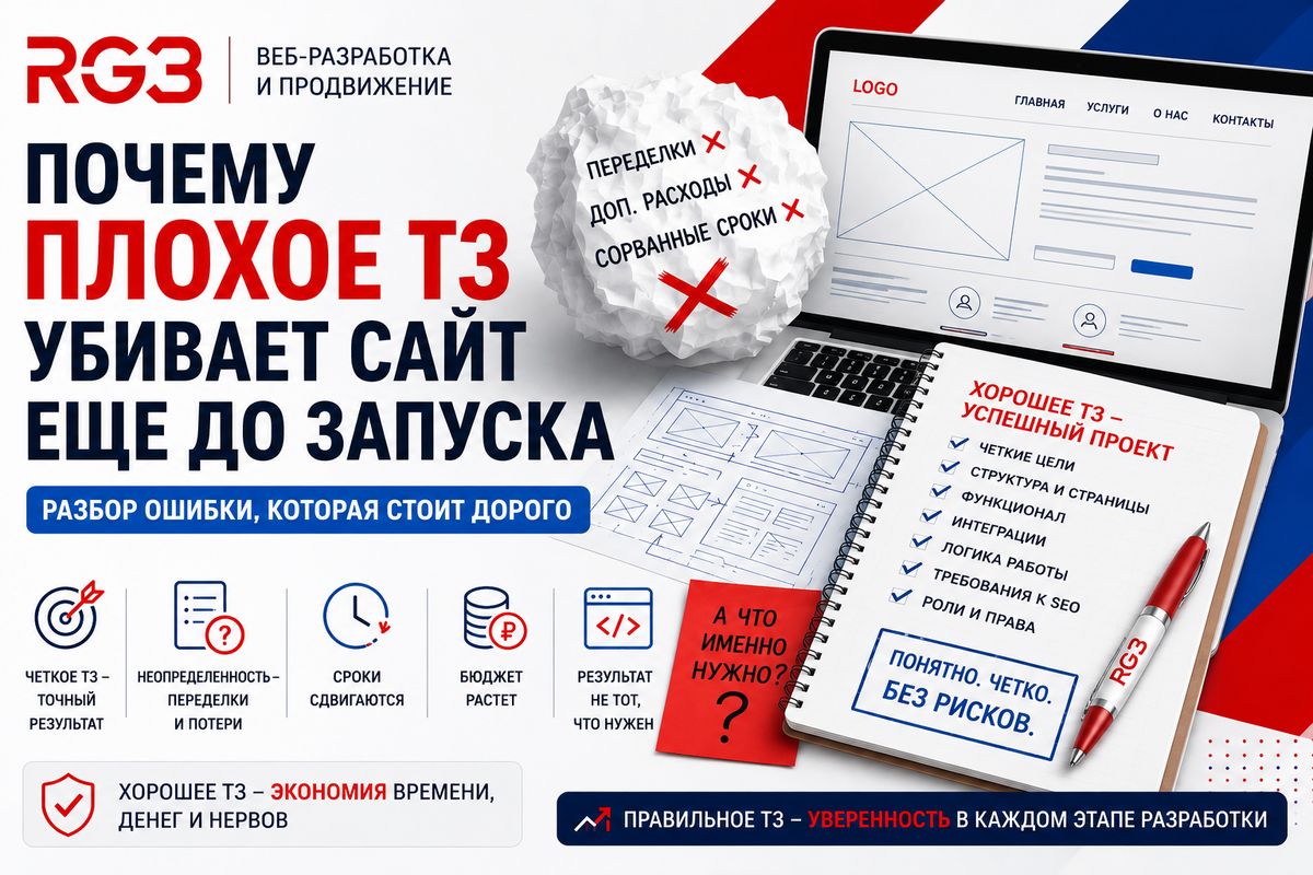 Почему плохое ТЗ убивает сайт ещё до запуска: разбор ошибки, которая обходится дороже разработки?