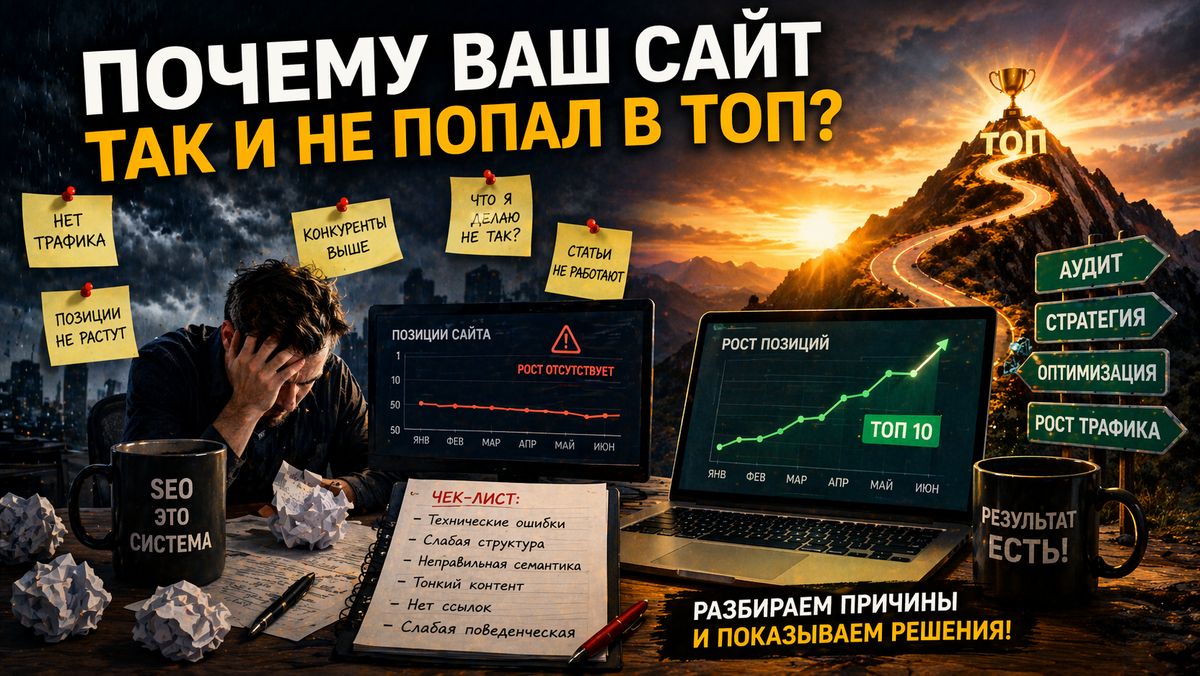 Почему ваш сайт так и не попал в ТОП?