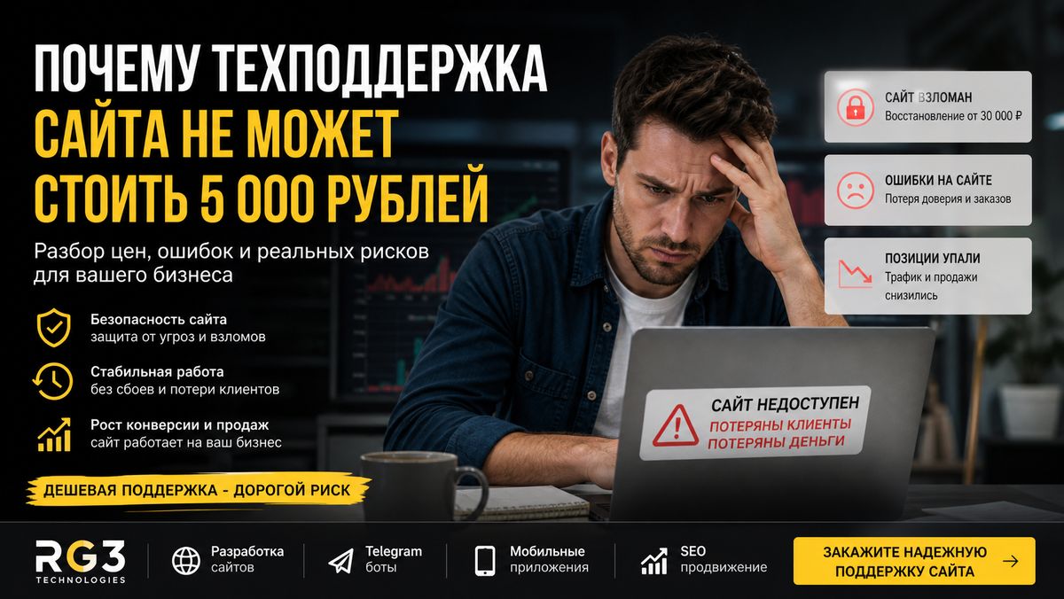 Почему техподдержка сайта не может стоить 5 000 рублей - разбор цен, ошибок и реальных рисков?