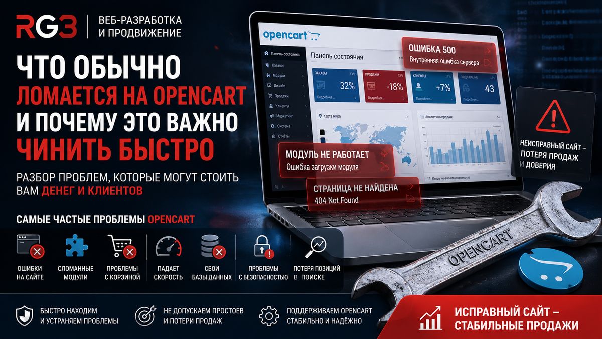 Что обычно ломается на OpenCart и почему это важно чинить быстро: разбор проблем, которые бьют по продажам?