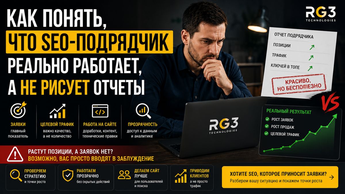 Почему SEO-подрядчик может “показывать рост”, но не давать заявок - разбор как отличить реальную работу от отчетов?