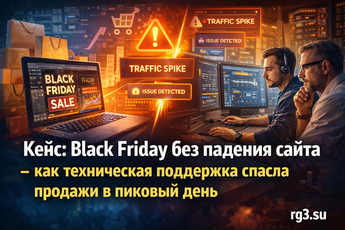 Кейс: Black Friday без падения сайта – как техническая поддержка спасла продажи в пиковый день!